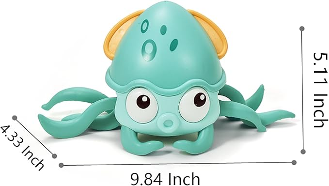 Crawling Octopus Baby Toys, 2024 New Infant Tummy Time Toys with Music Led Light,USB Rechargeable,Babies Walking Musical Toy Fun Moving Toy for Toddler Boy Girl Gifts, Green