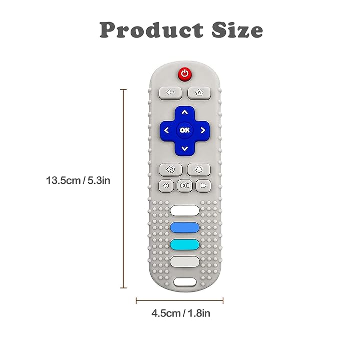 YAPROMO Baby Teething Toys,Reomte Teether Toys, Silicone Chew Toy for Babies 18+ Months, Remote Control Shape Teething Toys, Early Educational Toy BPA Free & Refrigerator Safe