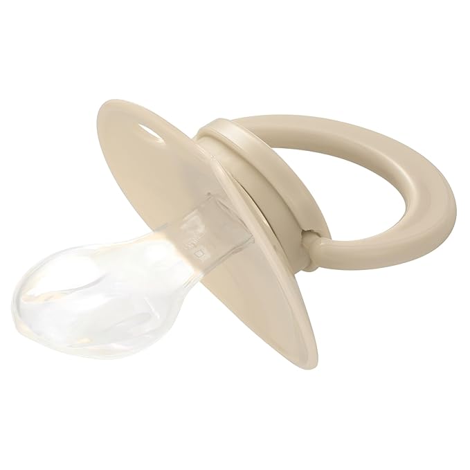 Adult Sized Pacifier Bigshield : Replacement Silicone Paci Big Teat for Anxiety Release - Orthodontic Binky Taken Apart and Re-Assembled Ivory