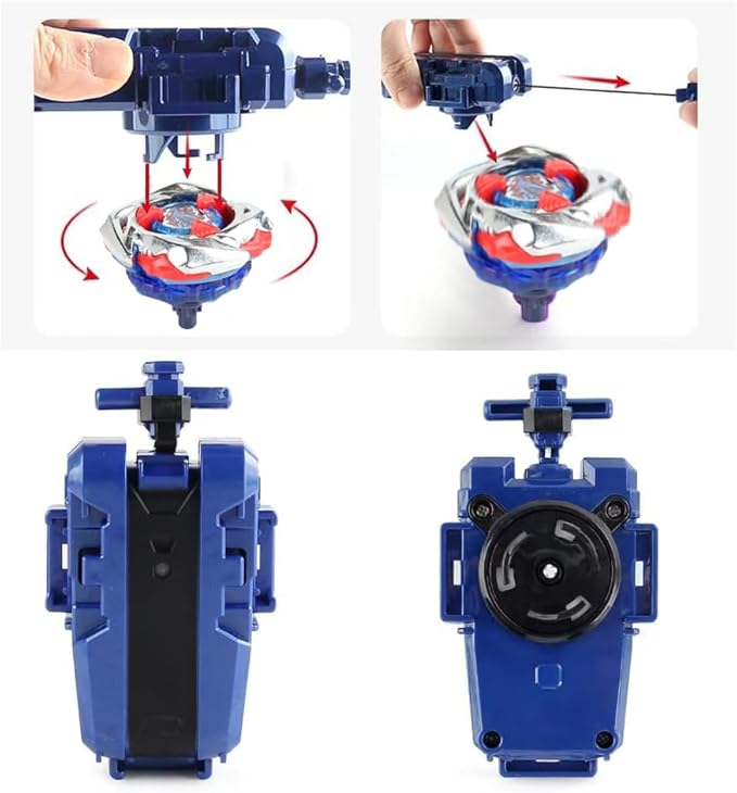 MUSTYBELT Battling Top Burst Gyro Toy Set Toy Gift for Children Boys Ages 6 8 10 12+ Combat Battling Game 12 Burst Spinning Tops 2 Two Way Launchers Grip Starter (BOZE-BX8)