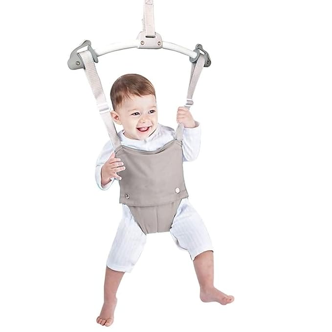 Creative Baby Door Jumper Set - Adjustable Toddler Baby Bouncer Baby Toys Baby Walker Swing (Gray)