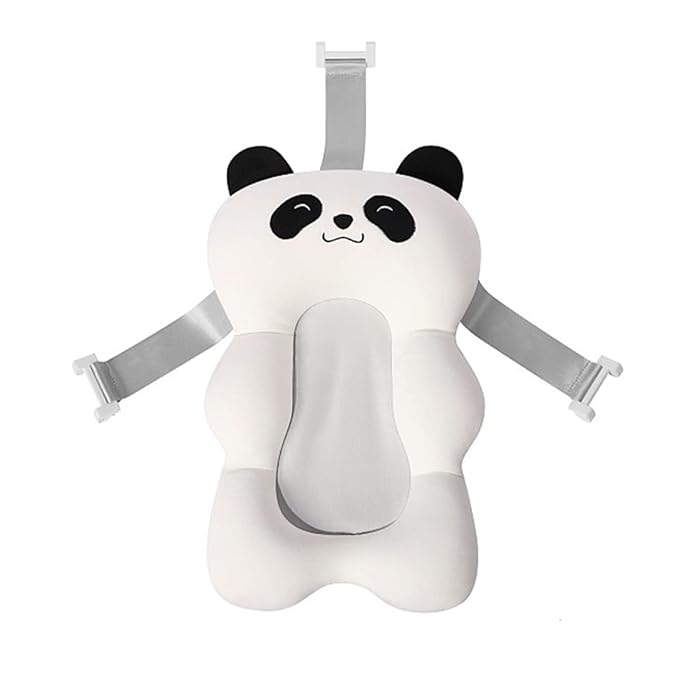 Panda Pattern Baby Bathing Floating Bath Mat Support for Toddler Sink Pad Soft Sponge Insert for Baby Bathtub Bath Cushion for Bathing Non Slip White one size bathmat26