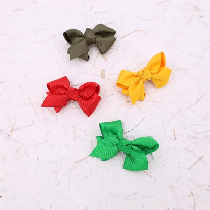 12 PCS Baby Bow Bangs Hair Clips Tiny Snap Clip for Infant Toddler Girl Mini Grosgrain Ribbon Hair Bow Barrettes Girls Hair Accessories (2.2" Jojo bow clips 12 Colors)
