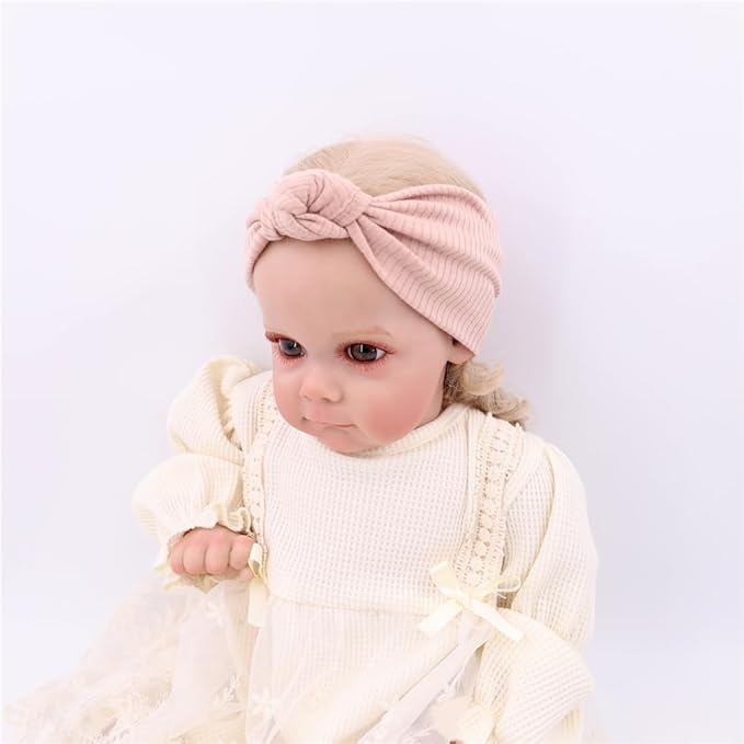16 PCS Soft Knot Headbands with Hair Bows Elastic Hairbands Head Wrap For Newborn Baby Girls Infant Toddlers Kids Accessories (16 PCS Knot Headband)