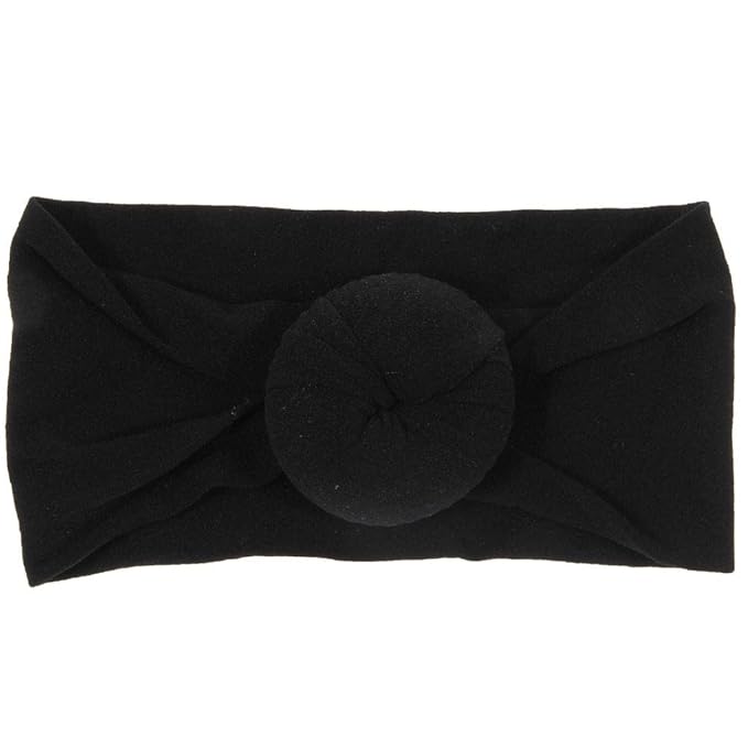 Nishine 6 Pack Cute Toddler Baby Girls Elastic Soft Nylon Headwraps Infant Knot Bow Headband Turban (Set 1)