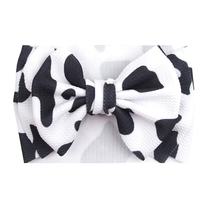 BBTDIN Cow Stria Headband Bow Baby Girl Hair Clip Bows HeadWear BBG37 (A1-Turban)
