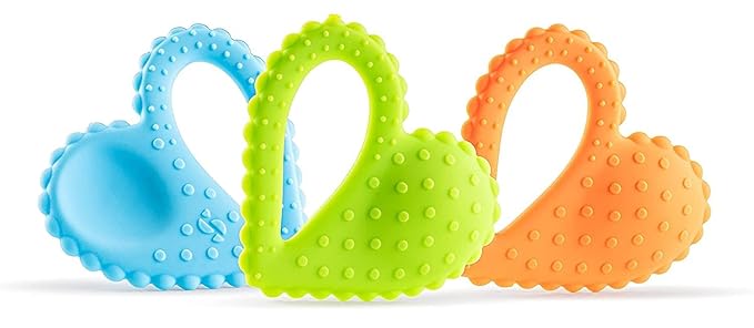 Special Supplies Teether Heart Spoon Oral Motor Therapy Tools, Textured Stimulation and Sensory Input Treatment for Babies and Toddlers, BPA Free Silicone, Dual Use Spoon Plus Teether