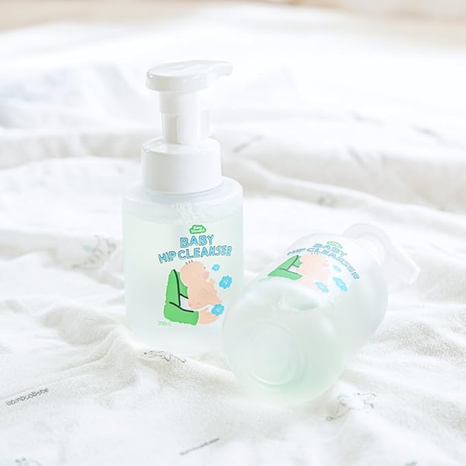 Baby Bottom Cleanser - Main in Korea, Gentle Diaper Area Foam Wash, Hypoallergenic & pH Balanced for Sensitive Skin, Plant-Based Ingredients, Newborn & Toddler Essential