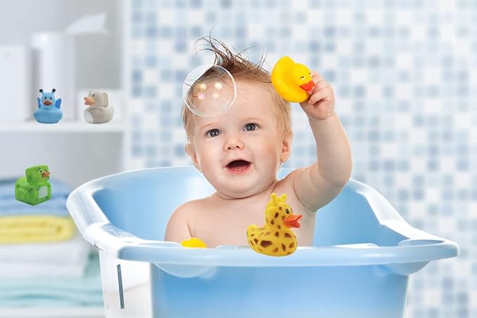 Chochkees Assorted Rubber Ducks Toy Duckies for Kids and Toddlers, Bath Birthday Baby Showers Classroom, Summer Beach and Pool Activity, 2" Inches (100-Pack)