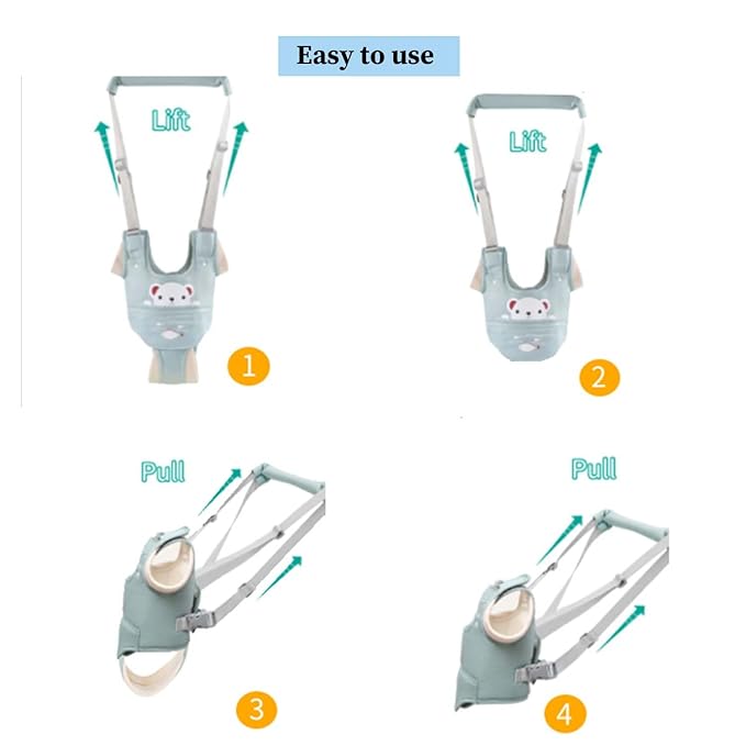 Baby Walking Harness Adjustable Handheld Kids Walker Helper Assistant Belt for Learning Walk Trainer Tool Walking Wing,Grey