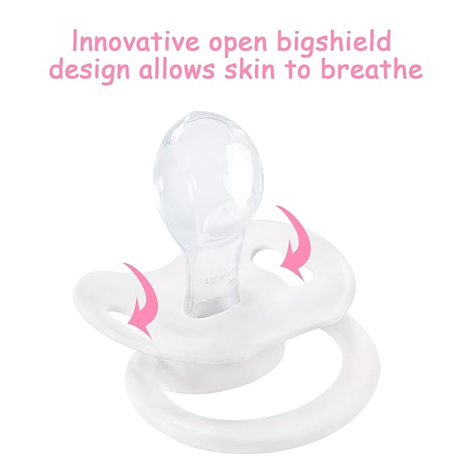 LittleForBig Bigshield Generation-II Adult Sized Printed Pacifier Princess Crown Pattern White