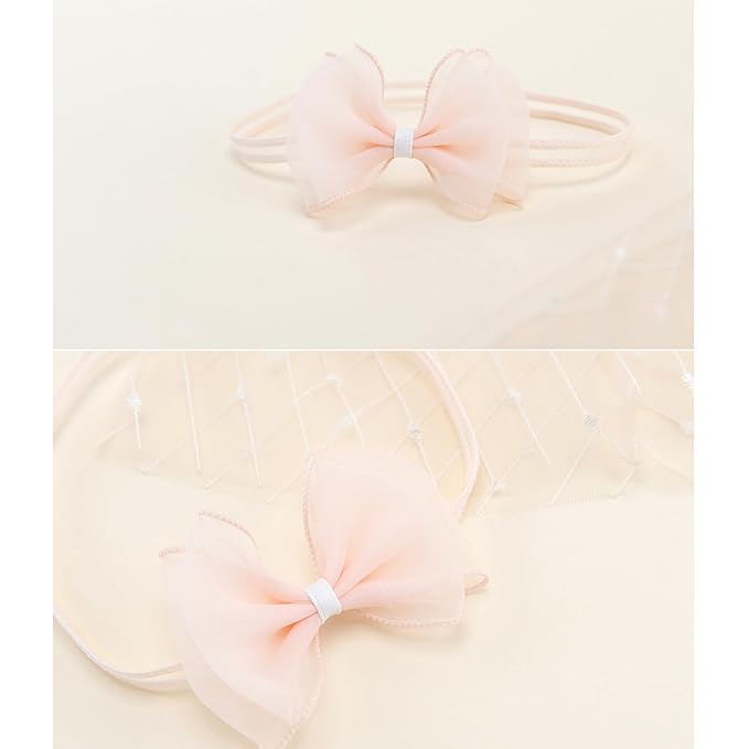 Baby Girls Cute Lace Bow Headband Soft Cotton Elastic Hair Accessories for Toddlers Newborns Ideal for Birthdays Baby Shower Photoshoots Special Occasions