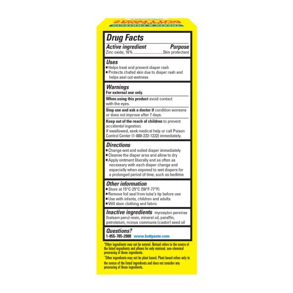 Boudreaux's Butt Paste Original Diaper Rash Cream, Ointment for Baby, 2 oz Tube (Pack of 2)