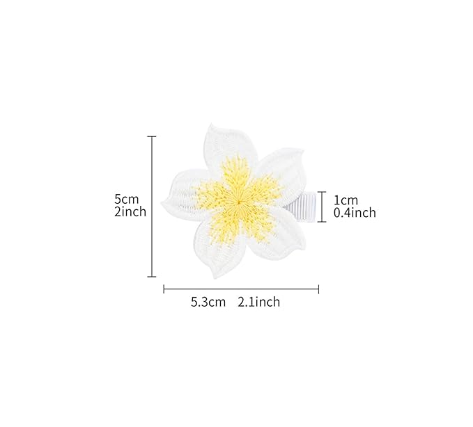 White Hair Clip Headband Hairpin Hawaiian Flower Hairpin Barrette Hair Accessories for baby Girls.(FJ89) (Type B)