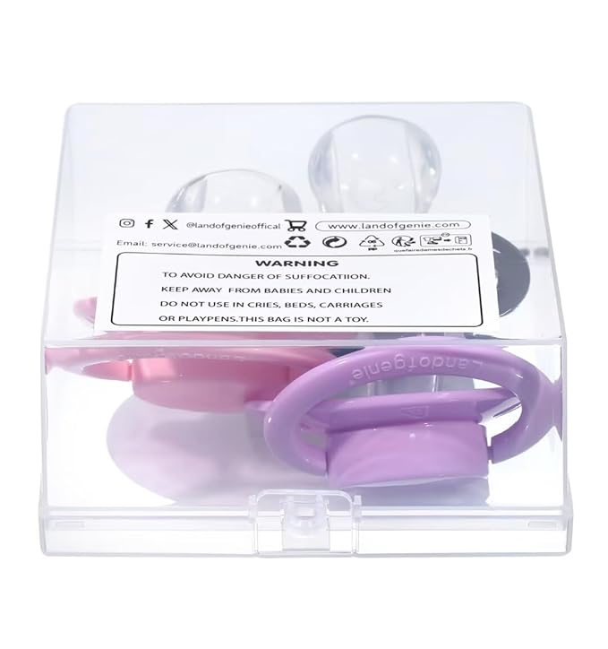 Landofgenie Large Shield Adult Size Pacifiers Set Butterfly Shaped Cutie Pacifier 3 Pack - Black+Pink+Purple
