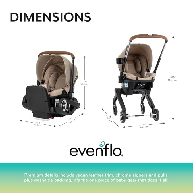 Evenflo Shyft DualRide Infant Car Seat Stroller Combo Topaz