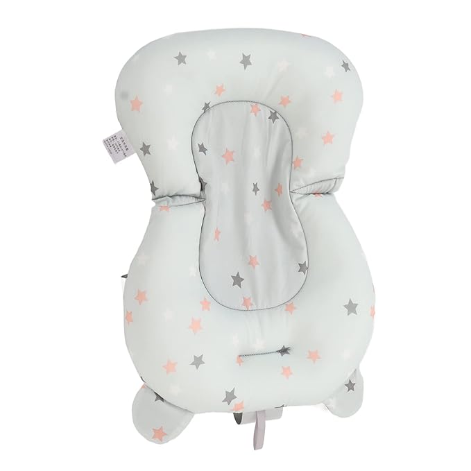 Baby Bath Seat Cushion, Baby Bath Support Cushion Floating Safe Foldable, Adjustable Baby Bath Suspension Pad Infant Bath Supporter for Newborn (Light Blue Stars)