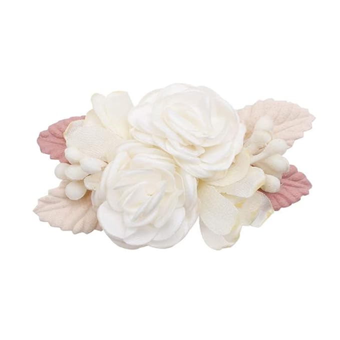 Flower Hair Clips Set for Baby Girl Lightweight Floral Hair Bow Accessories with Boutique Fully Lined Alligator Clip for Toddler Teens Gifts (AC)