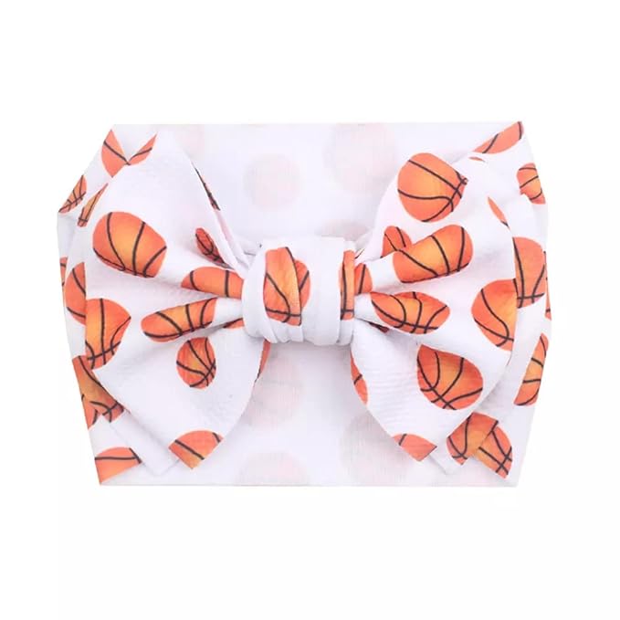 Basketball 7" Bow Headwrap - Baby Girls upto 4 years