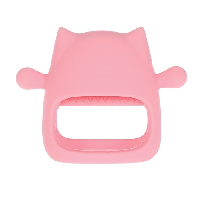 Nuby Silicone Wrist Grip Teething Mitten - 3+ Months, Pink Owl
