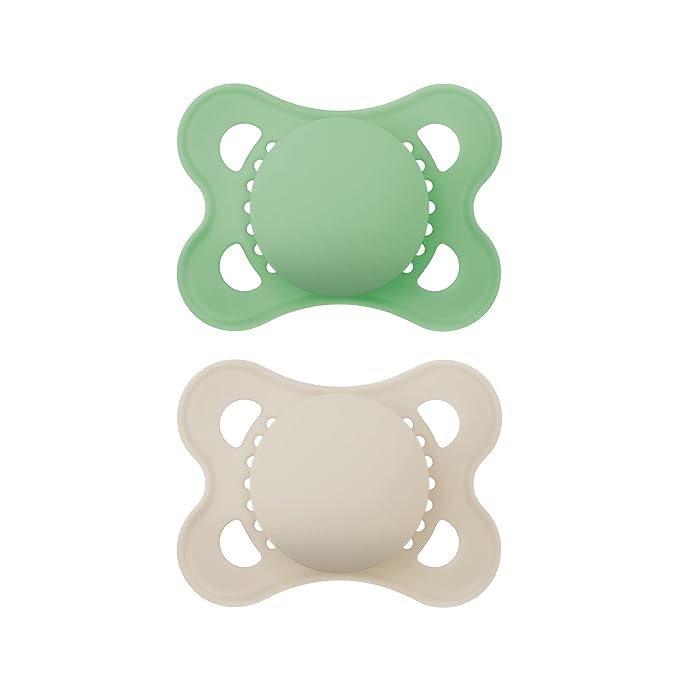 MAM Original Matte Baby Pacifiers 0-6 Months, Binky for Newborn Babies, BPA-Free Skin Soft Silicone Nipple, Easy to Clean, Developed with Medical Experts, 2 Count, With Sterilizer Case, Made in Europe