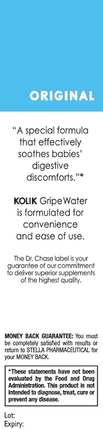 Dr. Chase Kolik Gripe Water for Babies, Original Gripe Water for Infant Colic and Gas Relief, Safe and Soothing Colic Baby Relief - 5 Fl Oz (Pack of 2)