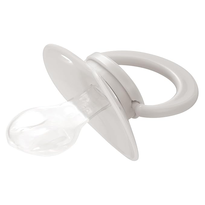 Adult Sized Pacifier Bigshield : Replacement Silicone Paci Big Teat for Anxiety Release - Orthodontic Binky Taken Apart and Re-Assembled White