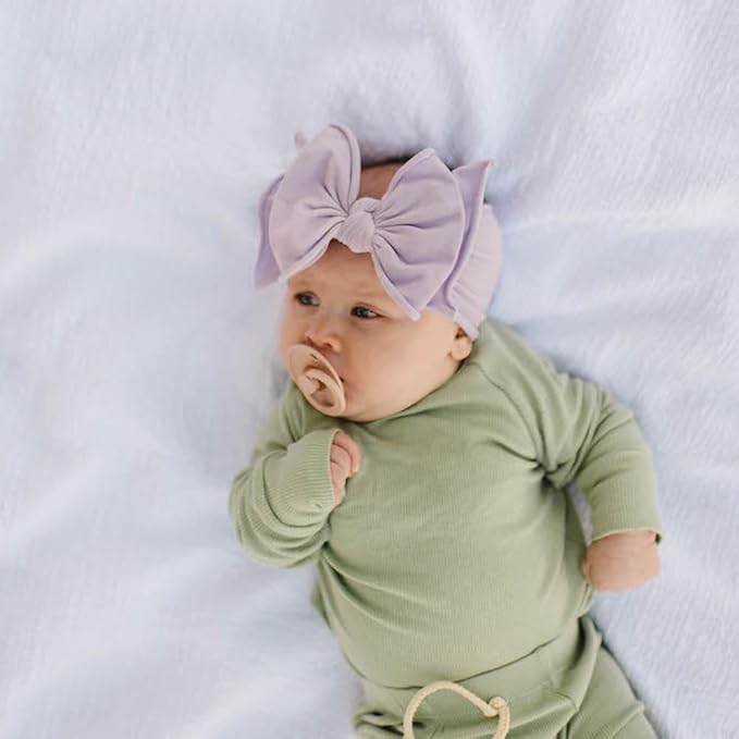 Baby Bling Bows Newborn to Little Girls Hair Bow - FAB-BOW-LOUS Headbands Toddlers Hair Accessories, Made in the USA, One Size (2 Pack - Hot Pink & Light Orchid)