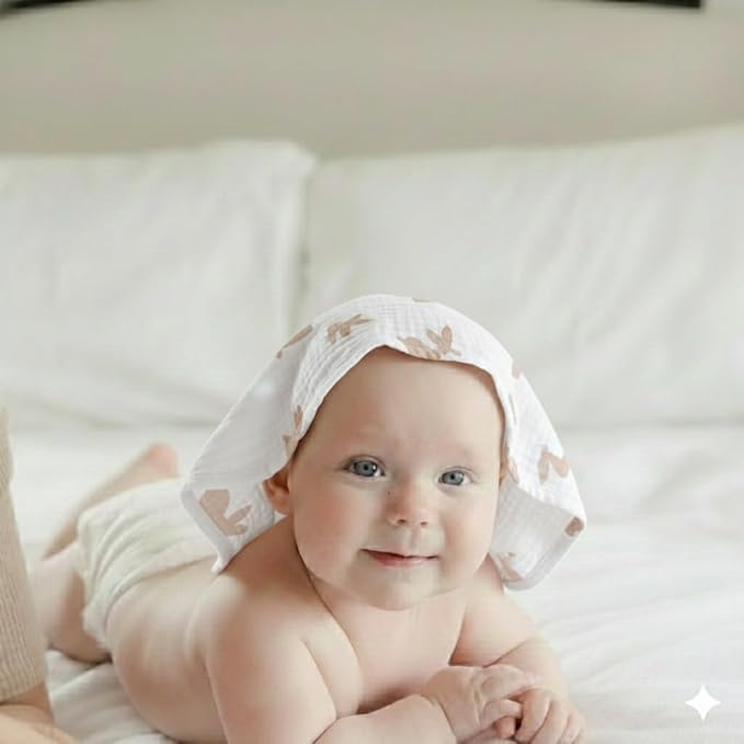 Muslin Baby Washcloths for Newborns, Pack of 8, 11"x11", Super Soft Cotton, Absorbent and Gentle, Baby Cotton Wipes, Baby wash Cloths