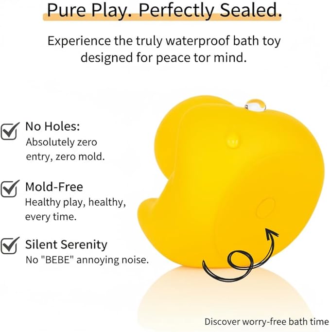 Big Rubber Yellow Duck,Kalafona 7 Inch Giant Large Waterproof No 'Bebe' Noise No Hole No Squeak Rubber Funny Duck Bath Pool Toy Without Hole for Kids Birthday Party Favor Home Decor