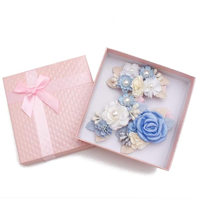 Flower Hair Clips Set for Baby Girl Lightweight Floral Hair Bow Accessories with Boutique Fully Lined Alligator Clip for Toddler Teens Gifts (AE)