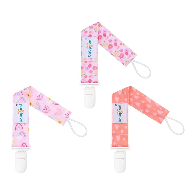 babygoal Pacifier Clips, 6 Pack Pacifier Holder Fits Most Baby Pacifiers and Binkies
