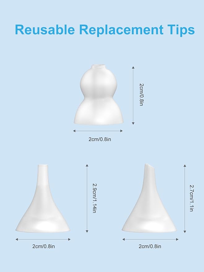 Nasal Aspirator Replacement Tips 9 Pcs, Food-Grade Silicone, Ultra-Soft Baby Nose Sucker Replacement Parts Compatible with GROWNSY, Watolt, LittleTora, HEYVALUE, Cocobela, X-Bosak