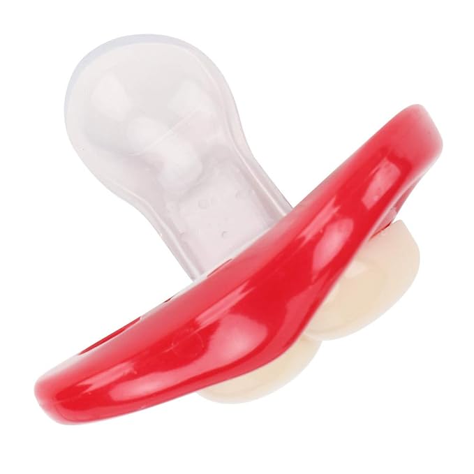 Funny Red Lip Silicone Baby Pacifier, Soft Gel Soother with Teeth Design