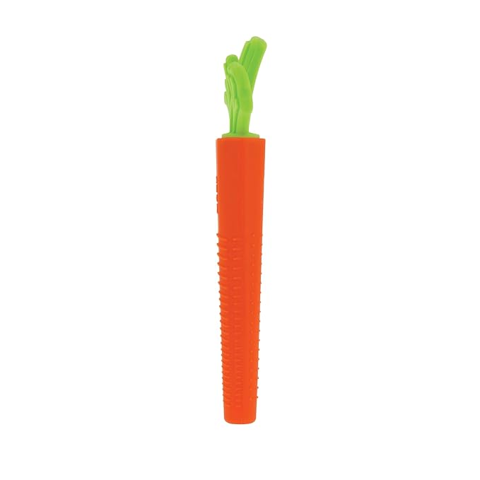 Nuby Silicone Carrot Tube Teether and Massaging Infant Teether - (2-Pack) Baby Teething Toy - 3+ Months - Easter Basket Stuffer