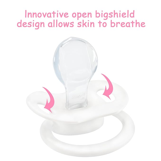 LittleForBig Bigshield Generation-II Adult Sized Printed Pacifier Baby Rabbit Pattern Pink