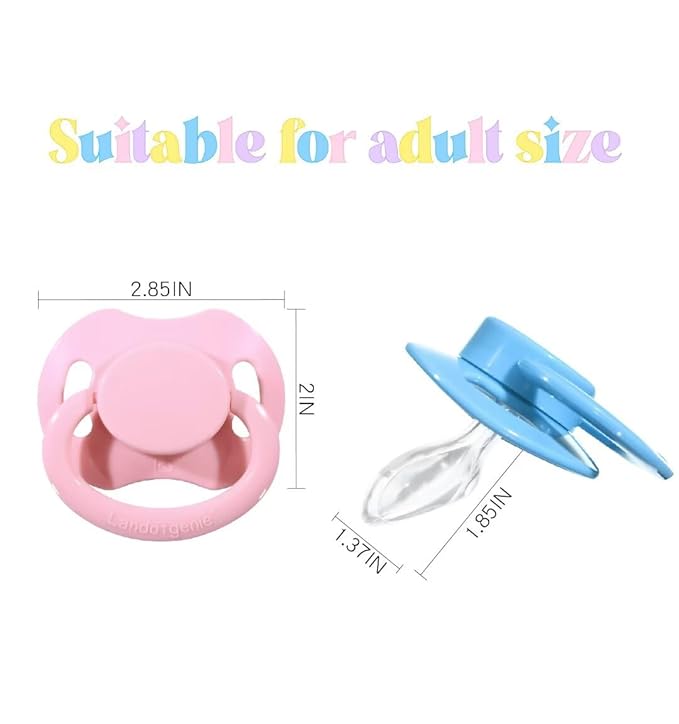 Landofgenie Adult Size Large Shield Pacifiers Bone Shaped Cutie Pacifier Pink