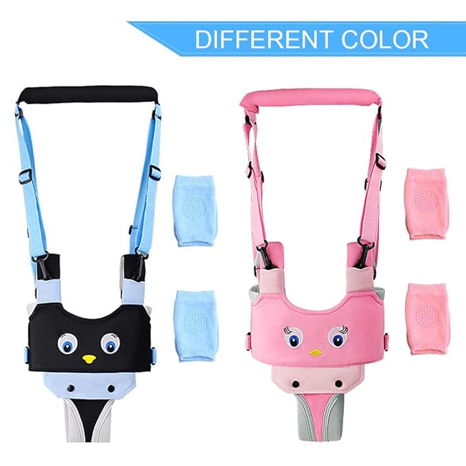ORANGEHOME Baby Walker Toddler Walking Harness Helper and 2 Pair Knee Pads Adjustable Standing Up and Walking Learning Helper for Toddler 7-24 Month-Blue