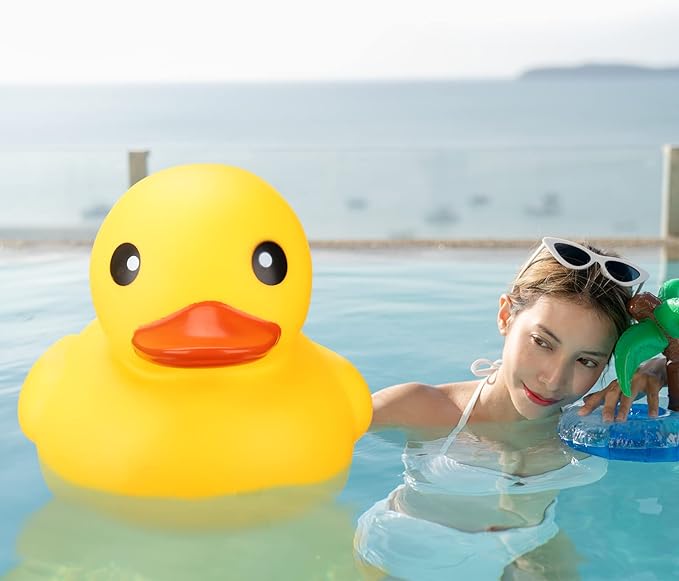Leitee Yellow Jumbo Rubber Duck 13" Huge Large Giant Bath Rubber Duck Fun Gender Reveal Party Floating Pool Child Preschool Toddlers Bathtub Toy for Baby Shower Birthday Party Favors