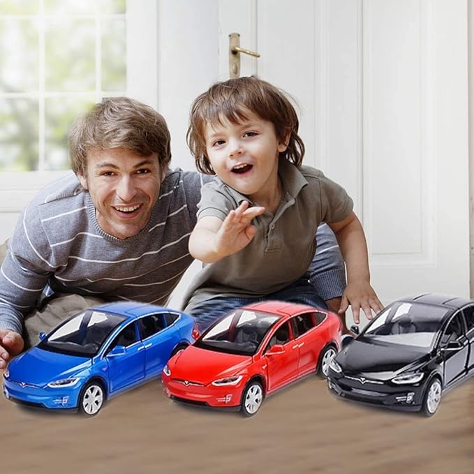 1/32 Model x Metal Die Casting Toy Car for 3 to 12 Year Old Boy Pull Back Car Toy with Sound and Lights (Red)