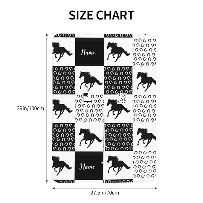 Personalized Running Horses Baby Car Seat Canopy for Babies with Name, Custom Horseshoes Car Seat Covers for Boys Girls, Peekaboo Opening Minky Nursing Cover Infant Car Seat Canopies for Newborn