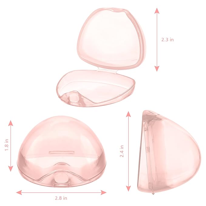 Accmor Pacifier Case, Pacifier Holder Case, Pacifier Container for Travel, BPA Free,Transparent Pink, 4 Pack