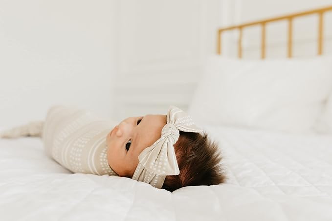 Copper Pearl Baby Bows: Stylish Headbands for Baby Girls, Premium Soft and Stretchy Baby Headbands, Perfect for Newborns, Trendy Designs - Clay