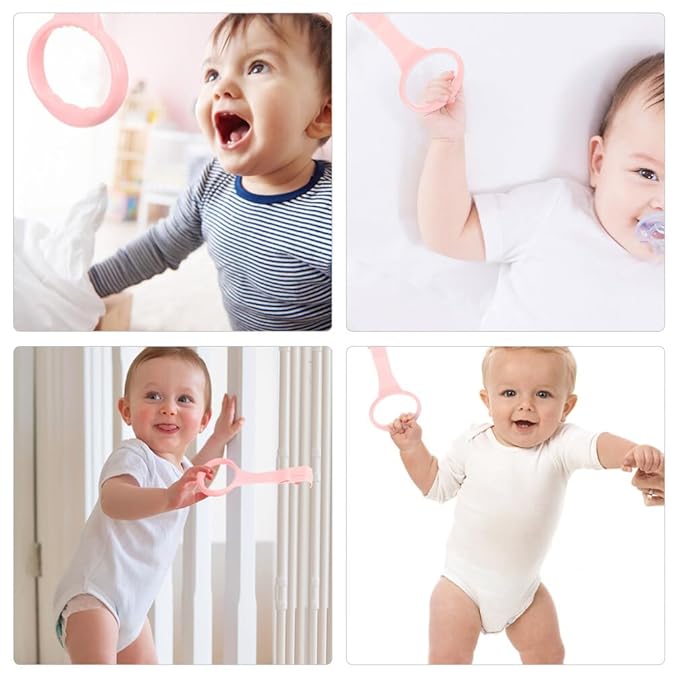 Toddmomy 4Pcs Baby Pull up Rings Nursery Crib Hand Pull Rings Infant Standing Assist Lightweight Portable Baby Standing Safety Ring for Walking Exercise