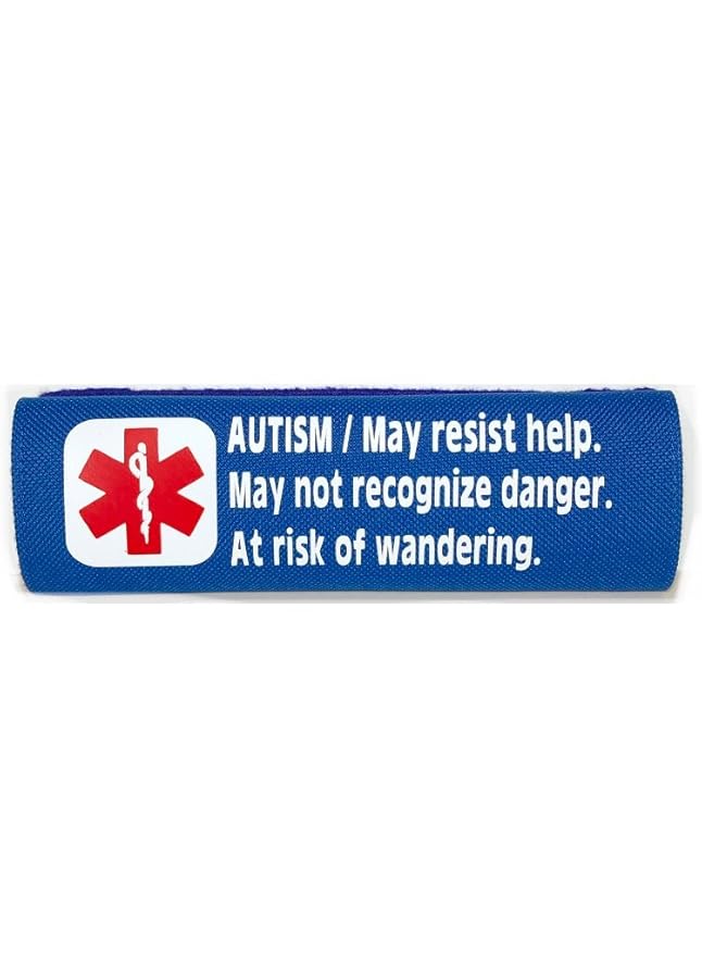 Autism Medical Alert Seat Belt Infant Toddler Seat Harness Cover (Royal Blue)