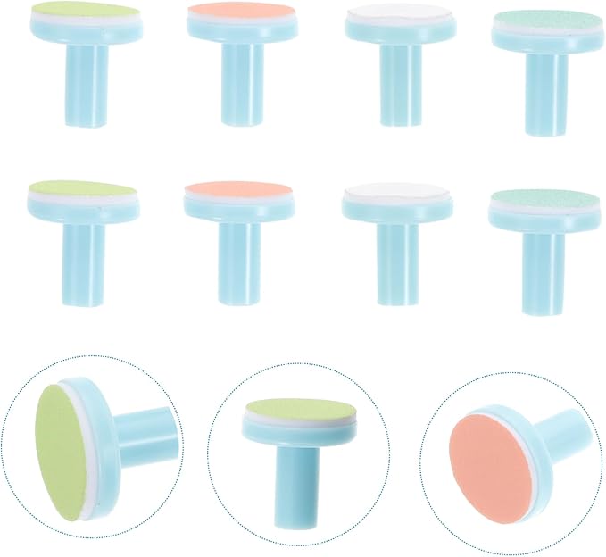 Nail Drill Replacement 8Pcs Nail File Replacement Pads Polish Disc (Random Color)
