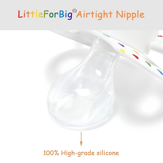 LittleForBig Bigshield Generation-II Adult Sized Printed Pacifier Rainbow Pride Pattern White