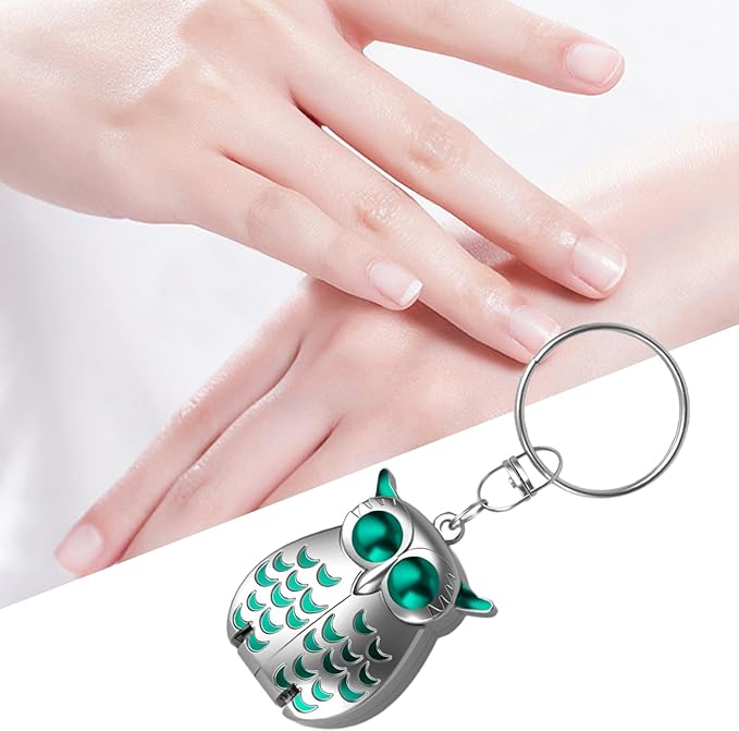 Portable Owl Keychains Nail Clippers, 2025 New 2-in-1 Foldable Owl Nail Clippe with File, German Professional Stainless Steel Small