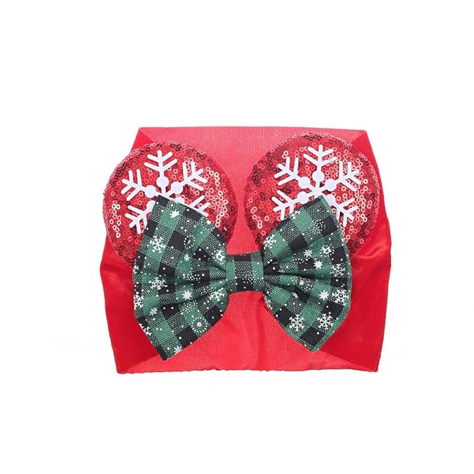 JIAHANG Baby Girl Mouse Ears Turban Headband, Velvet Hair Bow Headwrap, Wide Hairband for Newborn Infant Toddler, Fashion Headwear Party Supplies