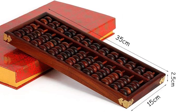 Counting Abacus Redwood Abacus Art Collection Abacus Accounting and Students Mental Abacus Desktop Decoration (Color : Brown, Size : 35152.5cm)